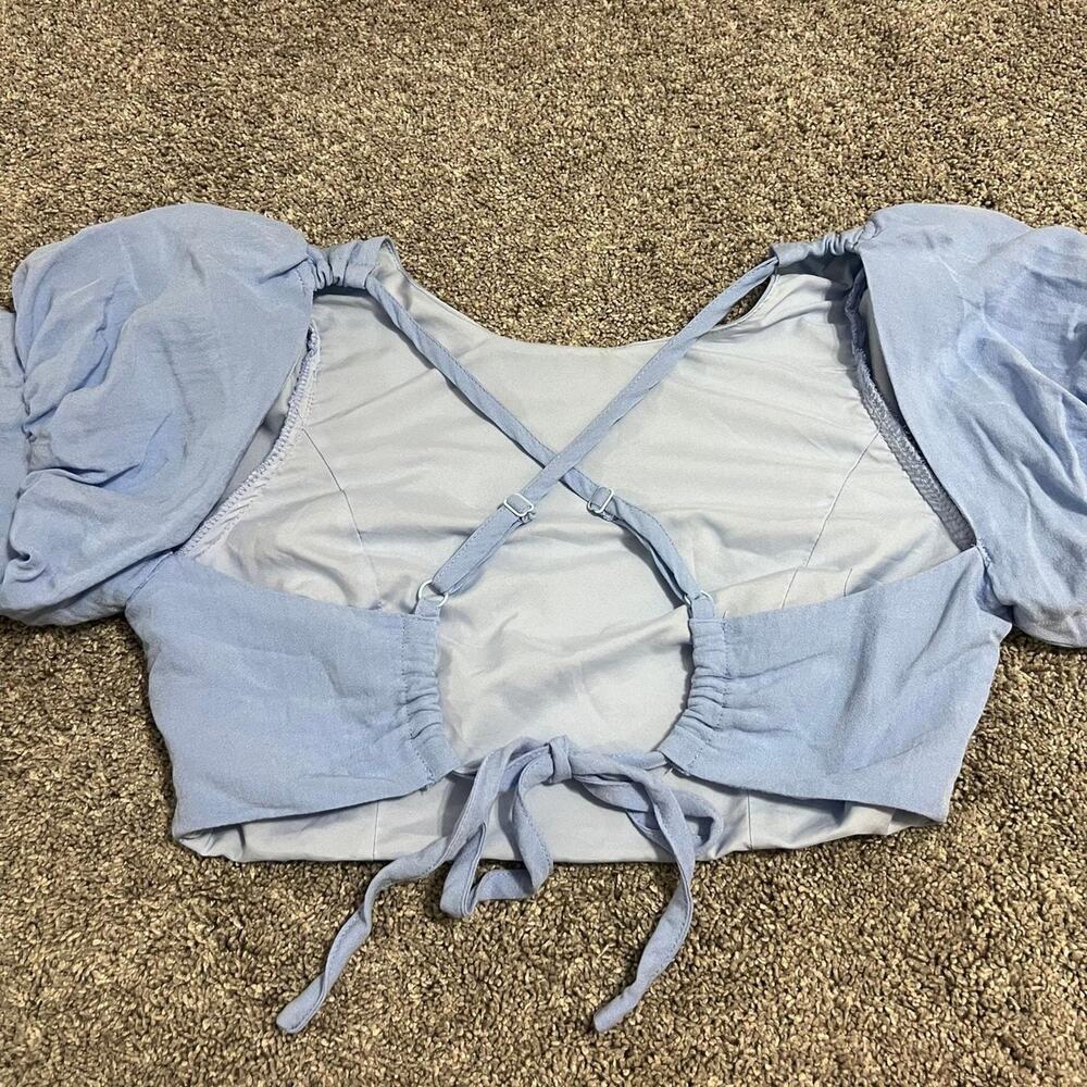 DO+BE Blue Crop Top Blouse size Small